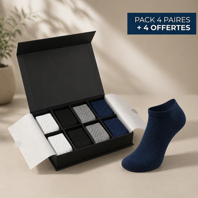 Chaussettes Solvène courtes en fibre de bambou premium